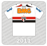 Camisa São Paulo FC 2011 - Reebok - BMG - Yazigi