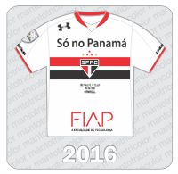 Camisa São Paulo FC 2016 - Under Armour - FIAP - Só no Panamá - Match Date - Patch Libertadores 2016