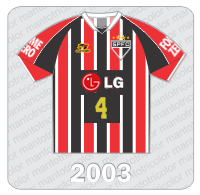 Camisa São Paulo FC 2003 - Topper - LG - Fome Zero - Campeonato Paulista