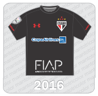 Camisa de Goleiro São Paulo FC - Under Armour - 2016 - Copa Airlines FIAP Patch Libertadores 2016
