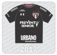 Camisa de Goleiro São Paulo FC - Under Armour - 2017 - Prevent Senior - Urbano Alimentos - Corr Plastik - Banco Intermedium