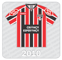 Camisa Preparada para Jogo São Paulo FC - 2010 - Reebok - Criança Esperança - Bombril