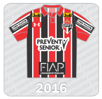 Camisa Preparada para Jogo São Paulo FC - 2016 - Under Armour - Prevent Senior - FIAP - Joli - Corr Plastik