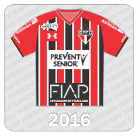Camisa Preparada para Jogo São Paulo FC - 2016 - Under Armour - Prevent Senior - Instituto Aquila - FIAP - Copa Airlines