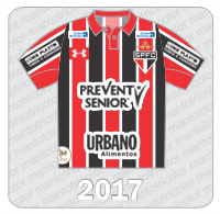 Camisa Preparada para Jogo São Paulo FC - 2017 - Under Armour - Prevent Senior - Urbano Alimentos - Copa Airlines - Corr Plastik