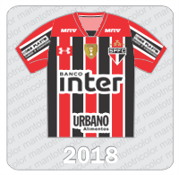 Camisa São Paulo FC 2018 - Banco Inter - Urbano Alimentos - Corr Plastik - MRV - Patch SemiFinal