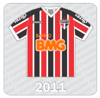 Camisa São Paulo FC 2011 - Reebok - BMG - Yazigi