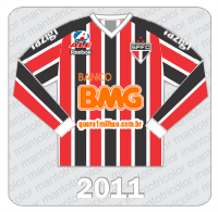 Camisa Preparada para Jogo São Paulo FC - 2011 - Reebok - BMG - Yazigi - Ale - quero1milhao.com.br