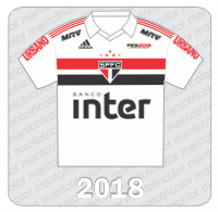 Camisa São Paulo FC 2018 -Adidas - Banco Inter - Urbano Alimentos - MRV- PES 2019 