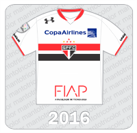 Camisa São Paulo FC 2016 - Under Armour - FIAP - Copa Airlines - Patch Libertadores 2016