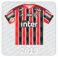 Camisa São Paulo FC 2019 - Adidas - Banco Inter - Urbano Alimentos - MRV - Patch Brasileirão 2019