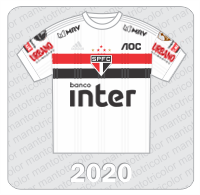 Camisa São Paulo FC 2020 -Adidas - Banco Inter - Urbano Alimentos - MRV - AOC - Patch Libertadores 2020