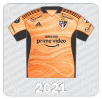 Camisa de Goleiro São Paulo FC - Adidas - 2021 - Amazon Prime Video -  Sportsbet.io -  Patch Libertadores 2021