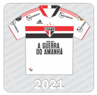 Camisa São Paulo FC 2021 - Adidas - A Guerra do Amanhã - Sportsbet.io - Patch Libertadores 2021