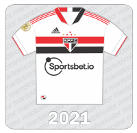 Camisa São Paulo FC 2021 - Adidas - Sportsbet.io - Patch Brasileirão 2021