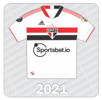 Camisa São Paulo FC 2021 - Adidas - Sportsbet.io - Patches Libertadores 2021