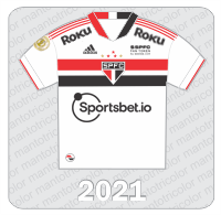Camisa São Paulo FC 2021 - Adidas - Sportsbet.io - Roku - $SPFC Fan Token