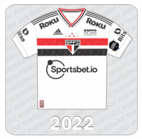 Camisa São Paulo FC 2022 - Adidas - Sportsbet.io - Roku - $SPFC Fan Token - Bitso - Patch Não Preconceito e Violência