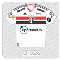 Camisa São Paulo FC 2022 - Adidas - Sportsbet.io - Roku - $SPFC Fan Token - Bitso - Patch Não Preconceito e Violência - Brasileirão