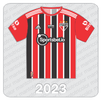 Camisa São Paulo FC 2023 - Adidas - Sportsbet.io - Socios.com #SPFC - Bitso - 2023