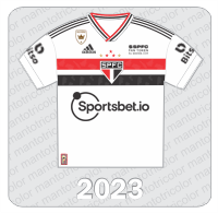 Camisa São Paulo FC 2023 - Adidas - Sportsbet.io - $SPFC Fan Token - Bitso - Patch Pelé Eterno