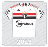 Camisa São Paulo FC 2023 - Adidas - Sportsbet.io - Socios.com - Bitso