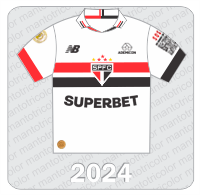 Camisa São Paulo FC 2024 - New Balance - Superbet - Ademicon - SOS Rio Grande do Sul