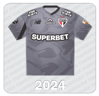 Camisa de Goleiro São Paulo FC - New Balance - 2024 - Superbet - Ademicon - Viva Sorte - Patch Libertadores 2024