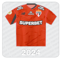 Camisa de Goleiro São Paulo FC - New Balance - 2024 - Superbet - Ademicon - Viva Sorte - Patch Brasileirão 2024