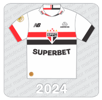 Camisa São Paulo FC 2024 - New Balance - Superbet - Ademicon - Patch Brasileirão 2024