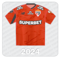 Camisa de Goleiro São Paulo FC - New Balance - 2024 - Superbet - Ademicon - Viva Sorte - Patch Libertadores 2024