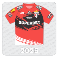 Camisa de Goleiro São Paulo FC - New Balance - 2025 - Superbet - Ademicon - Viva Tricolor - Elgin - Patch Paulista 2025 - SPFC University
