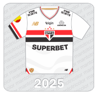 Camisa São Paulo FC 2025 - New Balance - Superbet - Ademicon - Viva Sorte - Elgin - FPF - Sil