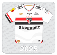 Camisa São Paulo FC 2025 - New Balance - Superbet - Ademicon - Viva Tricolor- Elgin - FPF - Racismo Menos 3 Pontos