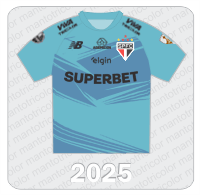 Camisa de Goleiro São Paulo FC - New Balance - 2025 - Superbet - Ademicon - Viva Tricolor - Elgin - Patch Libertadores