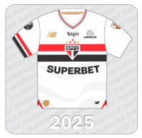 Camisa São Paulo FC 2025 - New Balance - Superbet - Ademicon - Elgin - Patch Libertadores