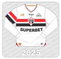 Camisa São Paulo FC 2025 - New Balance - Superbet - Ademicon - Elgin - Manga Longa