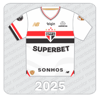 Camisa São Paulo FC 2025 - New Balance - Superbet - Ademicon - Elgin - Sonhos - Patch Libertadores