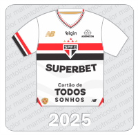 Camisa São Paulo FC 2025 - New Balance - Superbet - Ademicon - Elgin - Cartão Todos os Sonhos