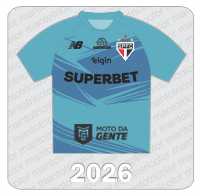 Camisa de Goleiro São Paulo FC - New Balance - 2026 - Superbet - Ademicon - Elgin - Moto da Gente